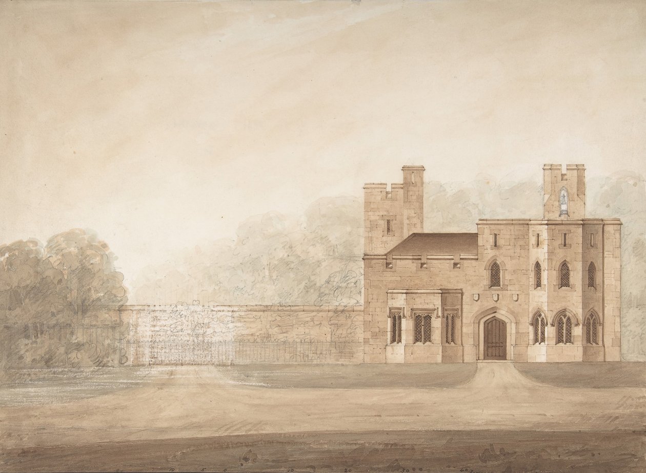 Entwurf für Bishopsgate Lodge, im Windsor Castle, Berkshire, ca. 1820-30 von Jeffry Wyatville
