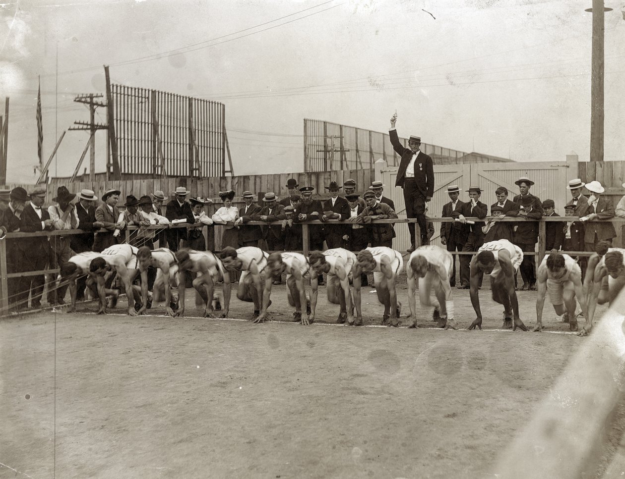 Olympische Spiele - Start des 400-Meter-Rennens bei den Olympischen Spielen 1904 von Jessie Tarbox Beals