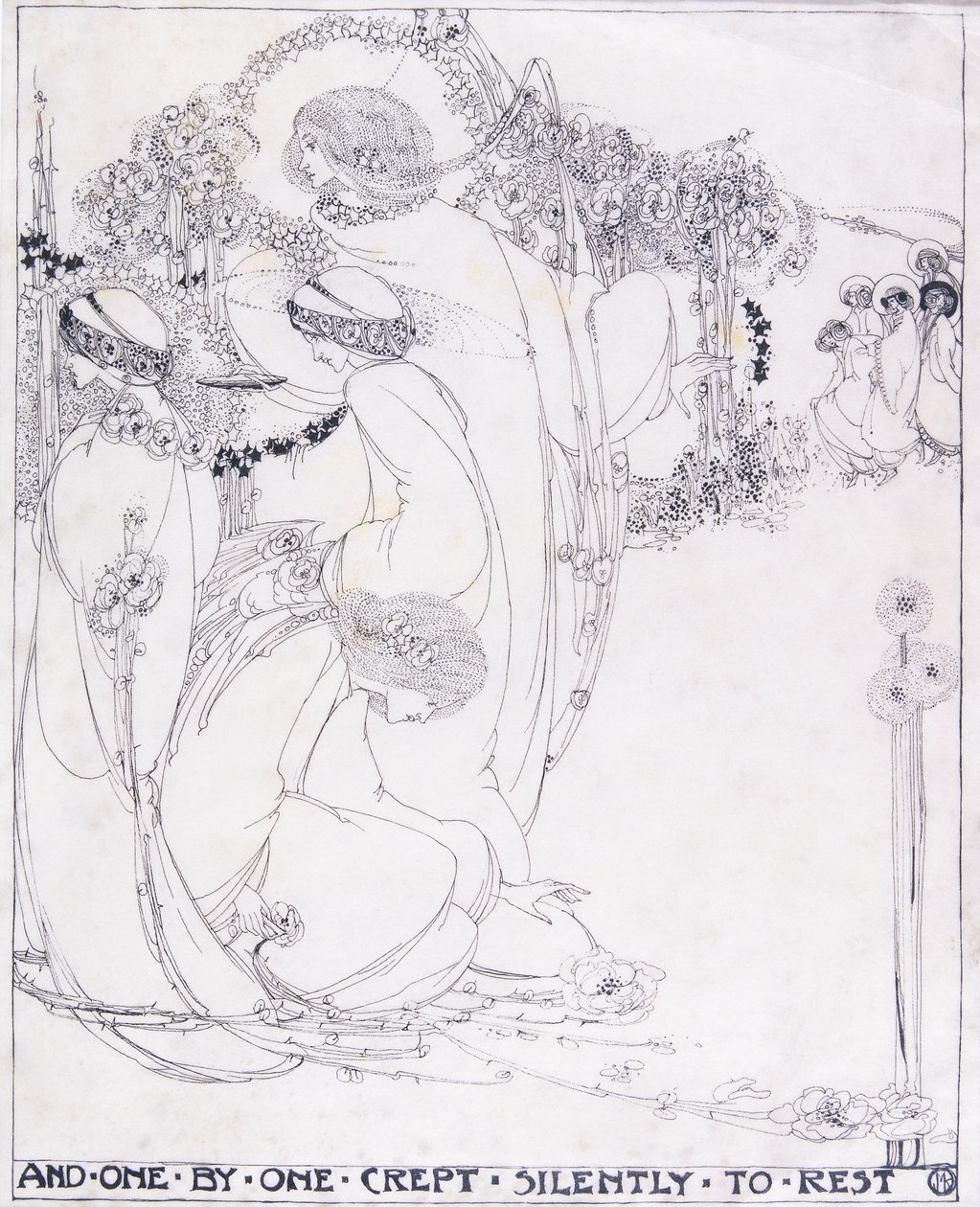 Und einer nach dem anderen schlich sich leise zur Ruhe, ca. 1902-3 von Jessie Marion King