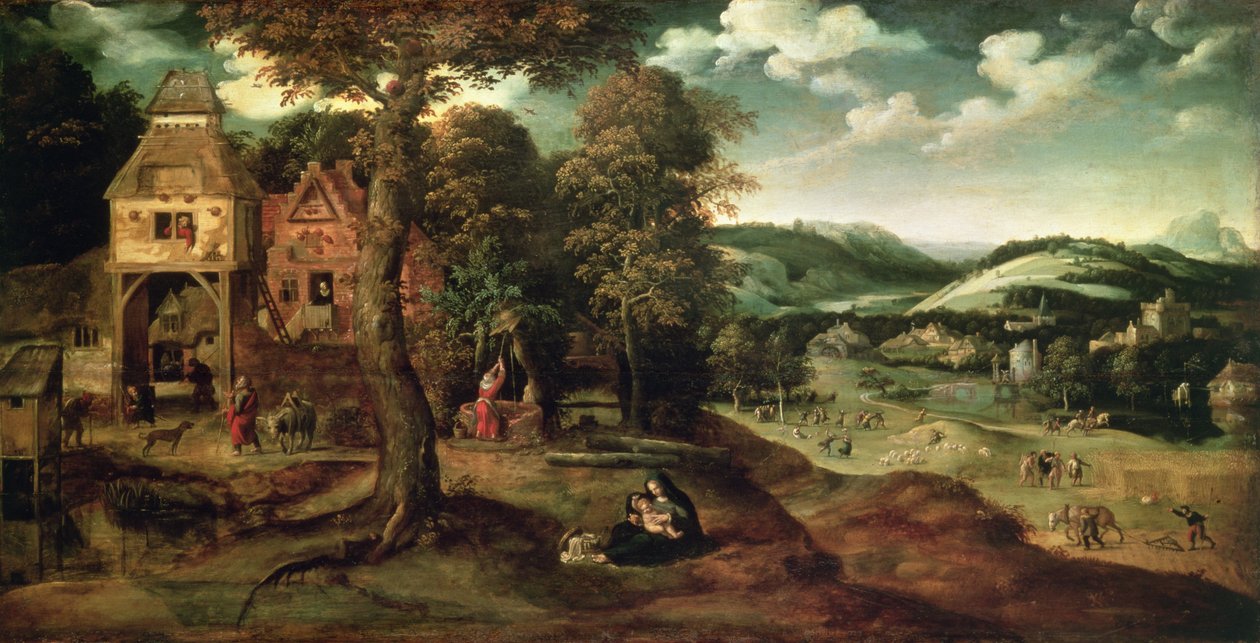 Die Rast auf der Flucht nach Ägypten von Joachim Patinir