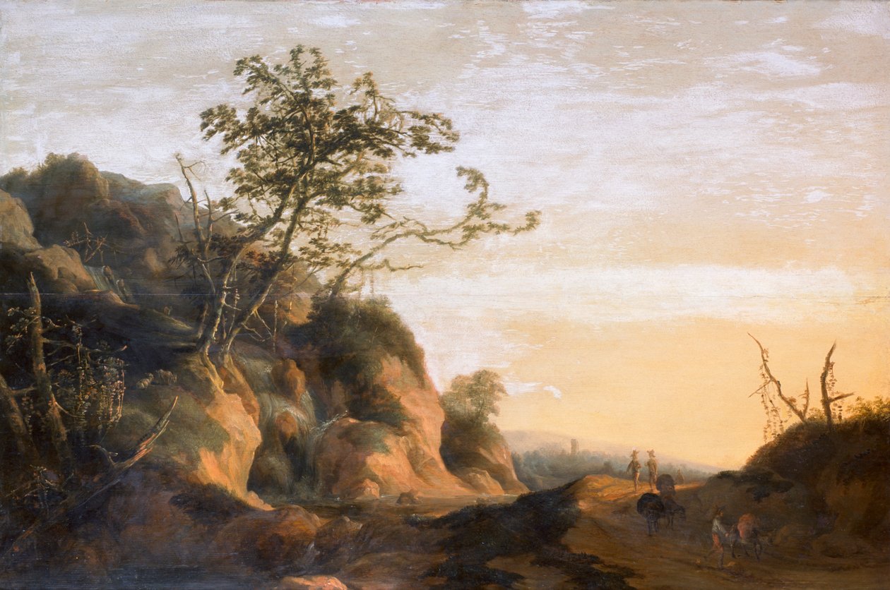 Reisende in einer Landschaft von Joachim Govertsz Camphuysen