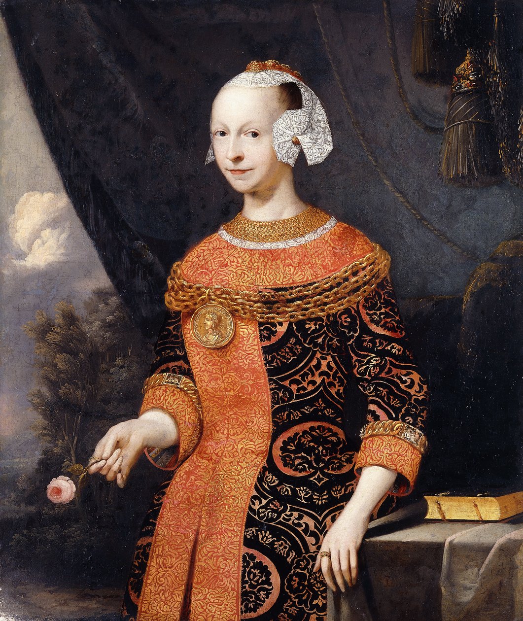 Porträt einer Dame, identifiziert als Anne, Marquise de Basville von Joachim or Luhne Luhn