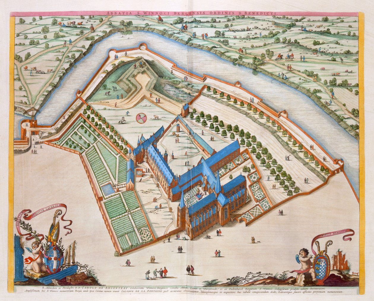 Die Benediktinerabtei St. Winnock, Bergen, Niederlande, 1649