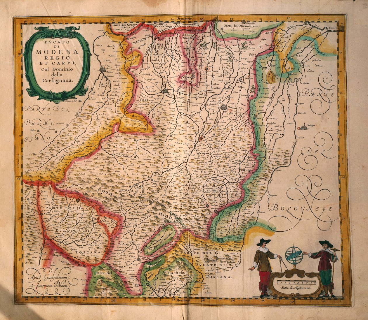 Karte von Modena aus Theatrum civitatum et admirandorum Italiae von Joan Blaeu, Gravur von Joan Blaeu