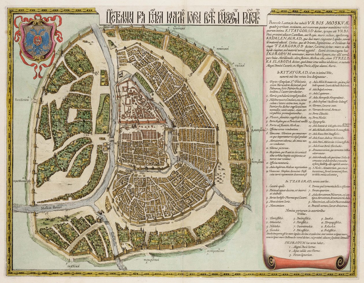 Der Moskauer Kreml Karte des 16. Jahrhunderts (Castellum Urbis Moskvae) von Joan Blaeu