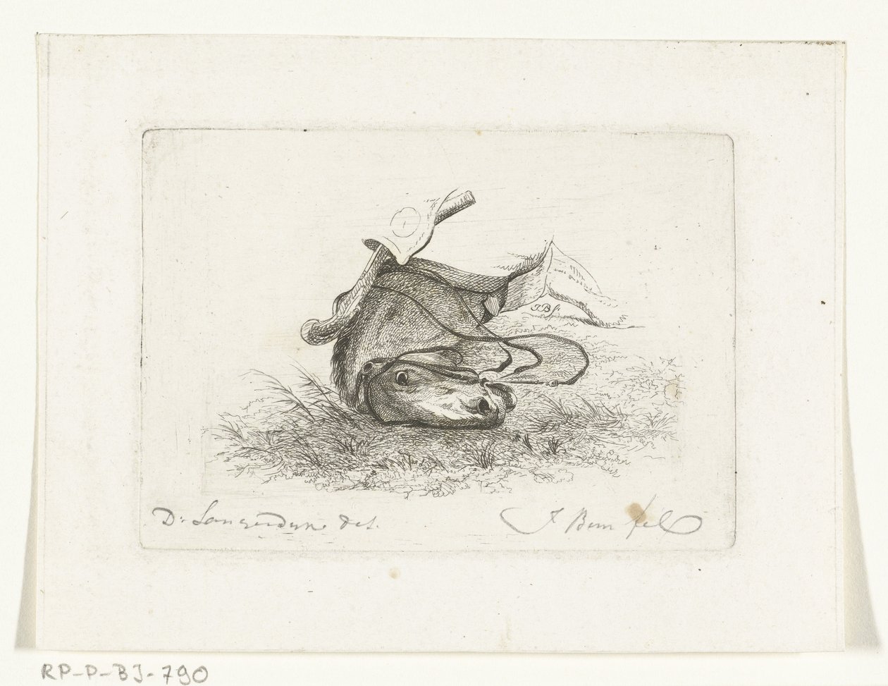 Pferdekopf eines liegenden Pferdes von Joannes Bemme