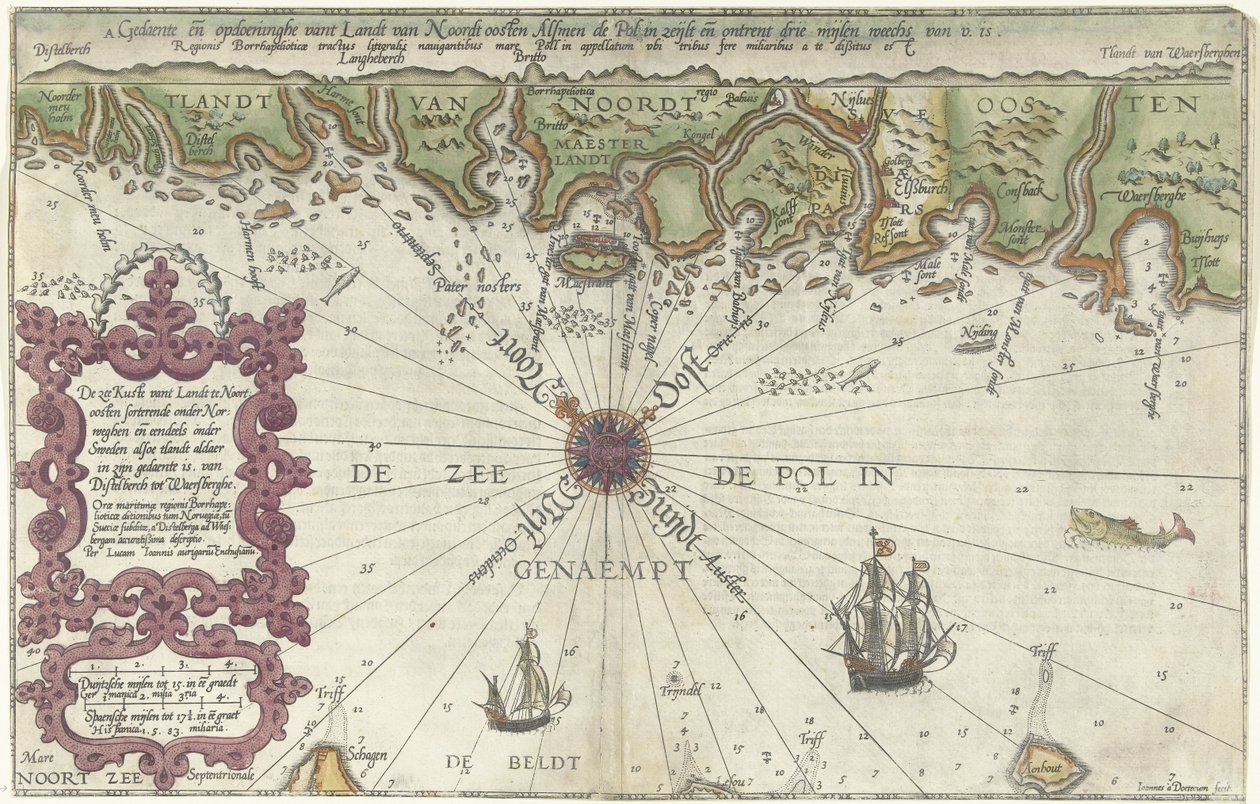 Karte eines Teils der Küste von Norwegen und Schweden von Joannes van Doetechum (I)