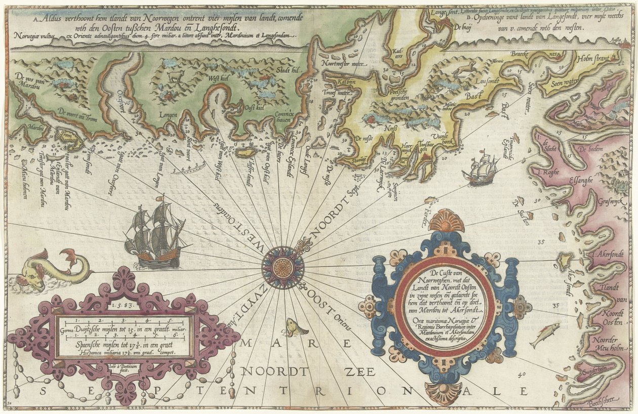 Karte der Küste von Norwegen und Schweden zwischen Merdøy und Uddevalla von Joannes van Doetechum (I)