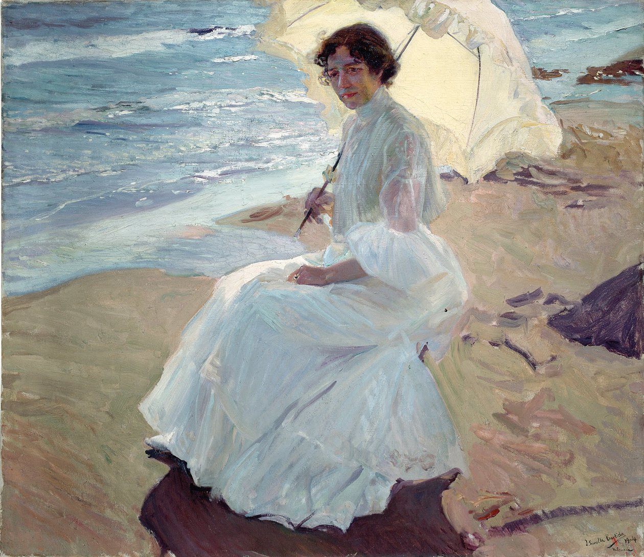 Clotilde am Strand von Joaquín Sorolla
