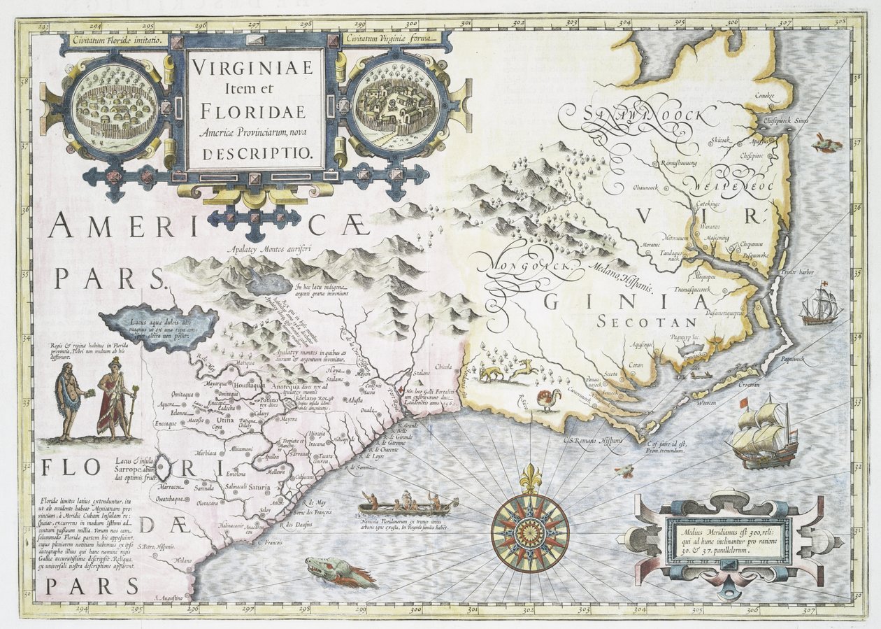 Virginiae item et Floridae Americae provinciarum, nova descriptio, 1636 von Jodocus Hondius