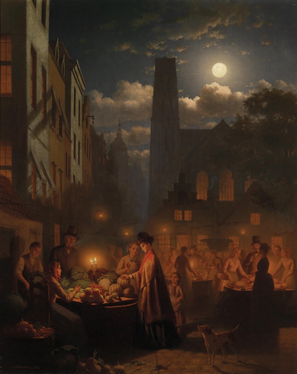 Nächtlicher Gemüsemarkt von Johann Mongels Culverhouse