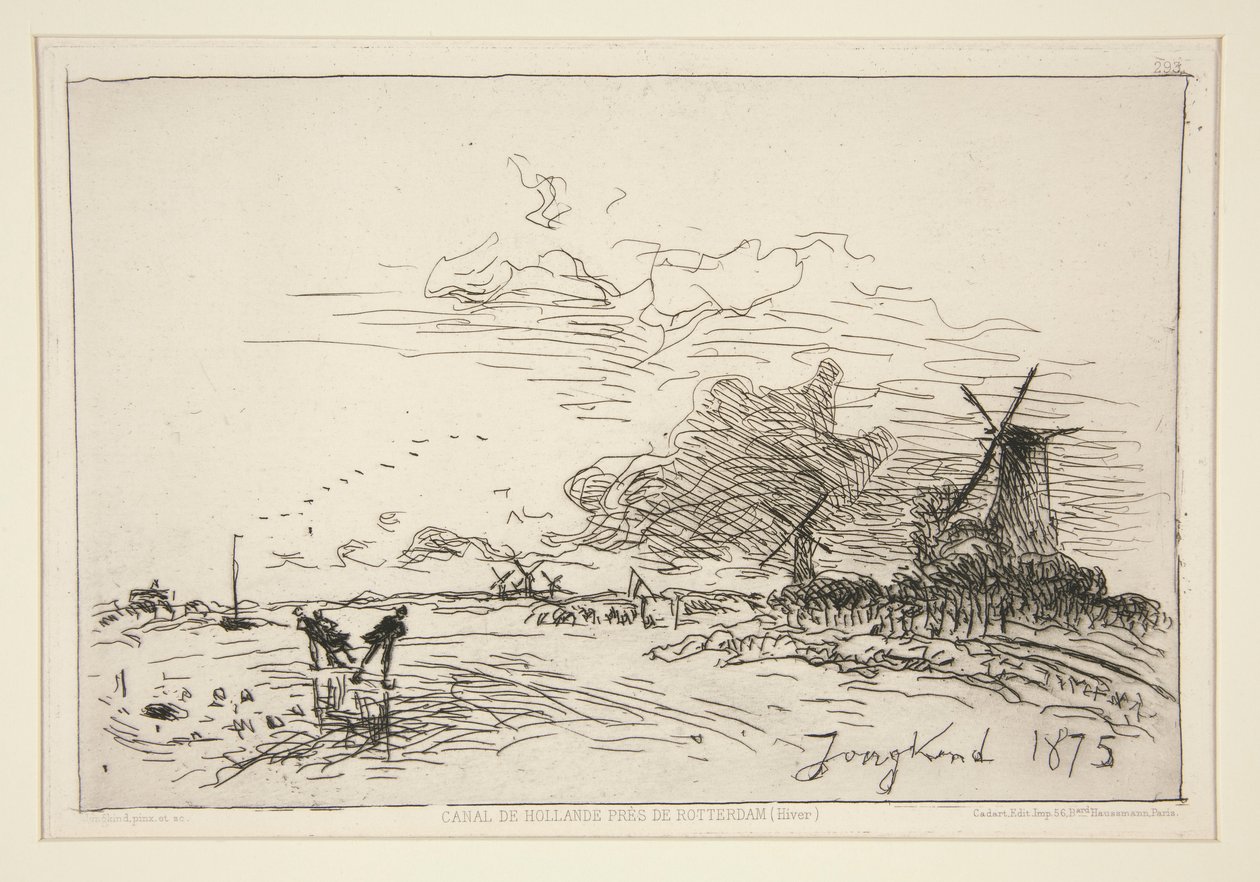 Holländischer Kanal, nahe Rotterdam (Winter) von Johan Barthold Jongkind