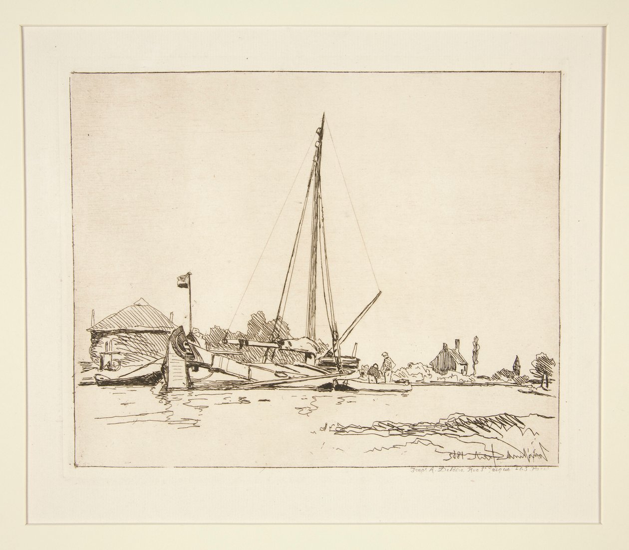 Das vertäute Boot von Johan-Barthold Jongkind
