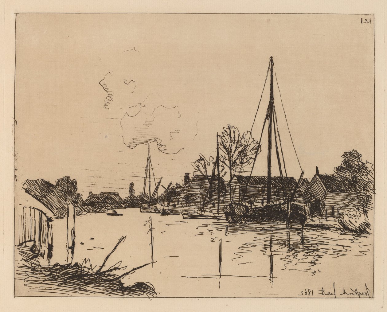 Der Kanal (Le Canal) von Johan Barthold Jongkind