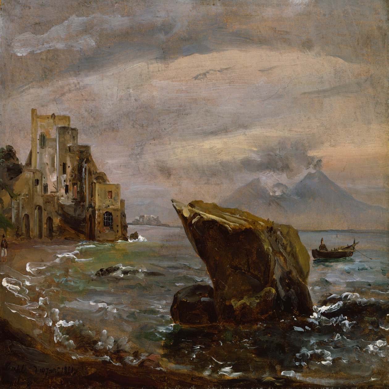 Küstenlandschaft bei Posillipo von Johan Christian Dahl