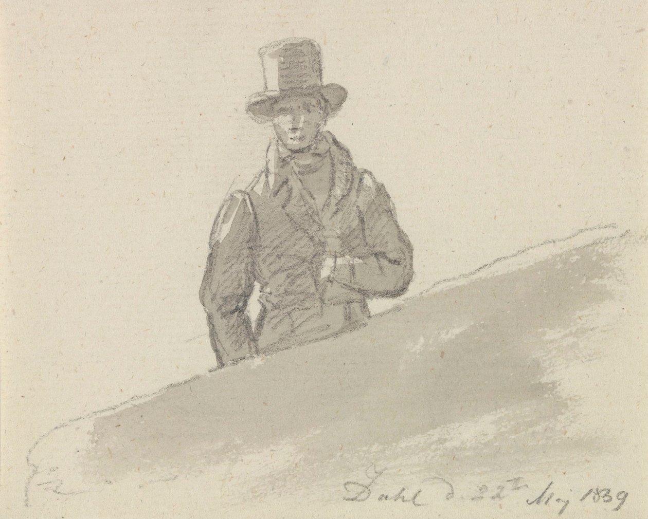 Männliche Figur mit Hut von Johan Christian Dahl