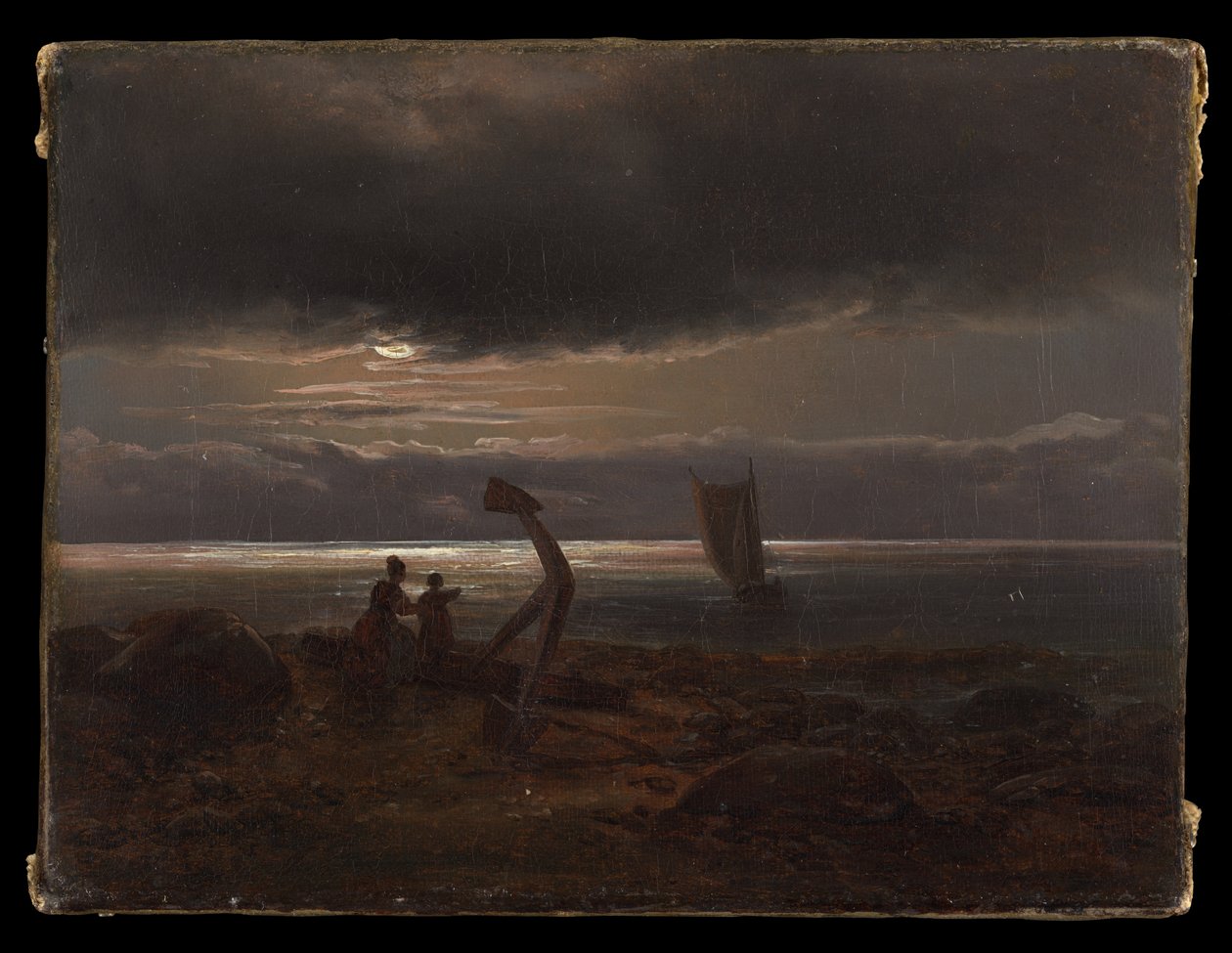 Mutter und Kind am Meer von Johan Christian Dahl