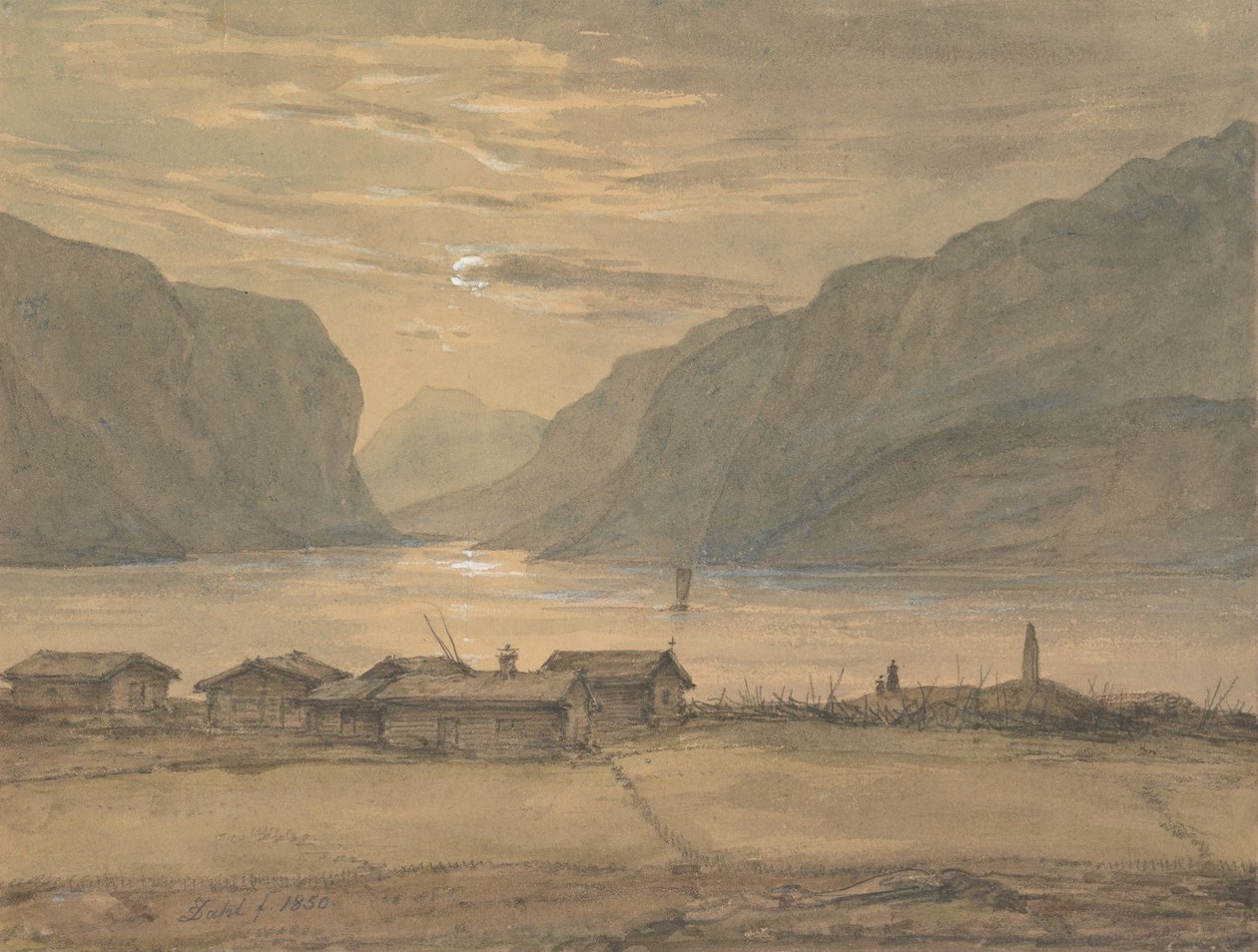 Skjolden im Mondschein von Johan Christian Dahl