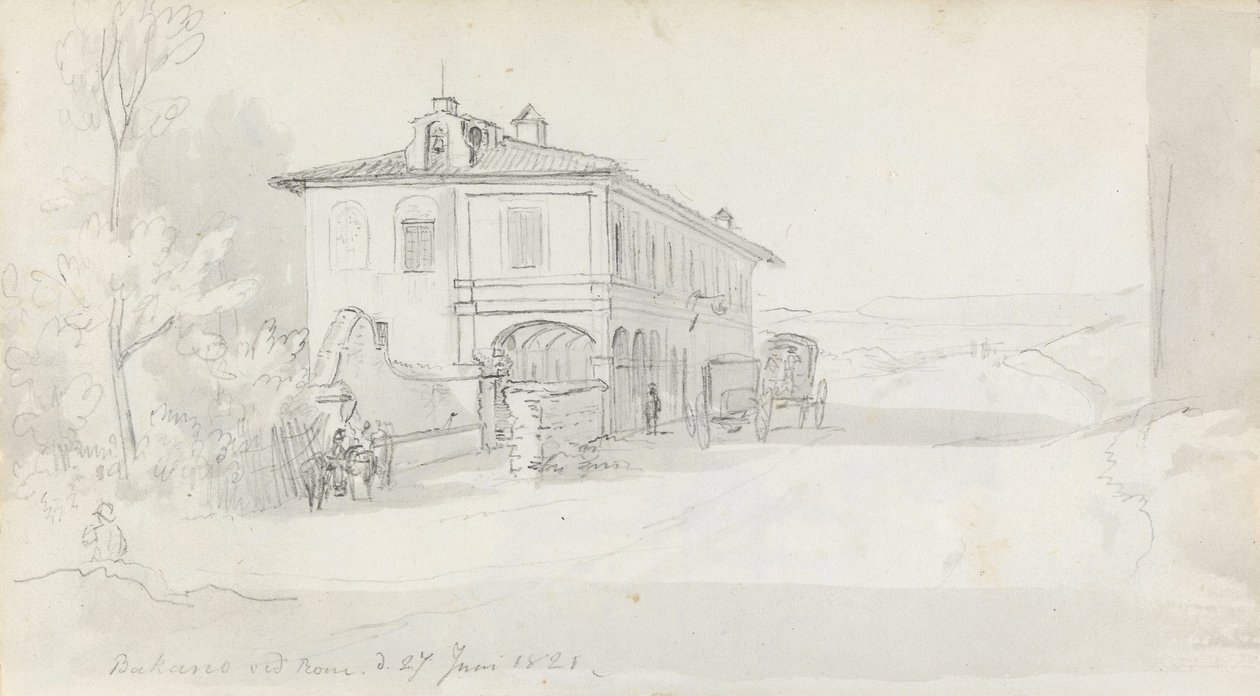 Die Poststation in Baccano von Johan Christian Dahl