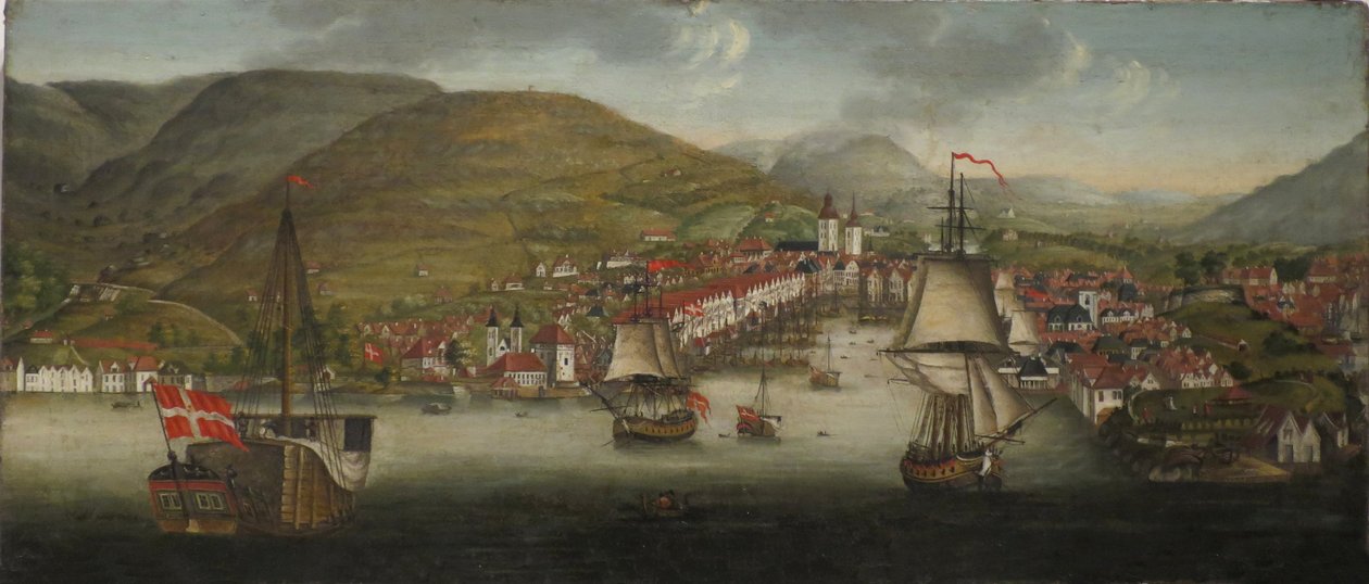 Ansicht des Hafens von Bergen von Johan Christian Dahl