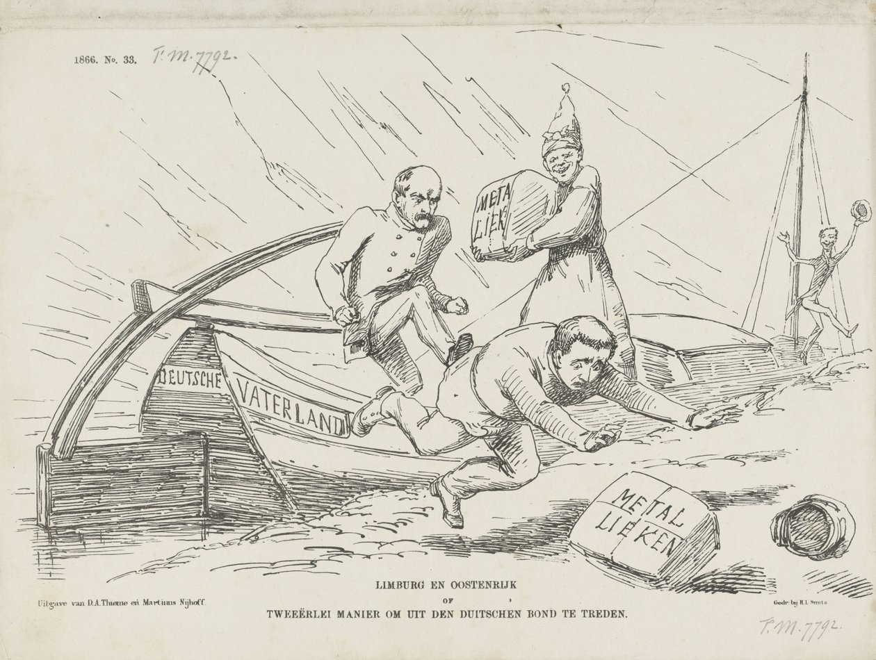 Spotprent über Bismarck und den Deutschen Bund, 1866 von Johan Michaël Schmidt Crans