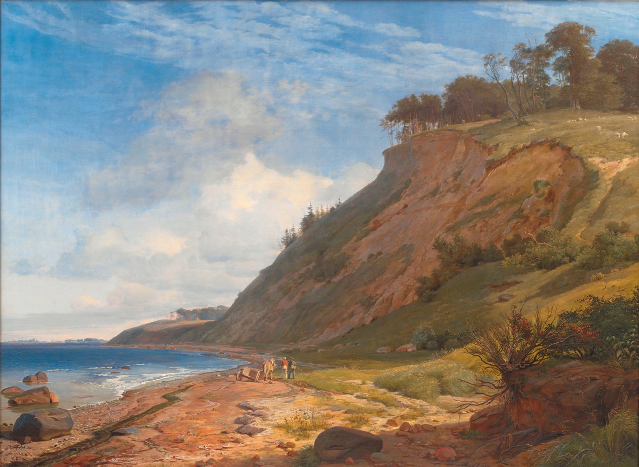 Eine dänische Küste. Blick von Kitnæs auf den Roskilde-Fjord. Seeland von Johan Thomas Lundbye