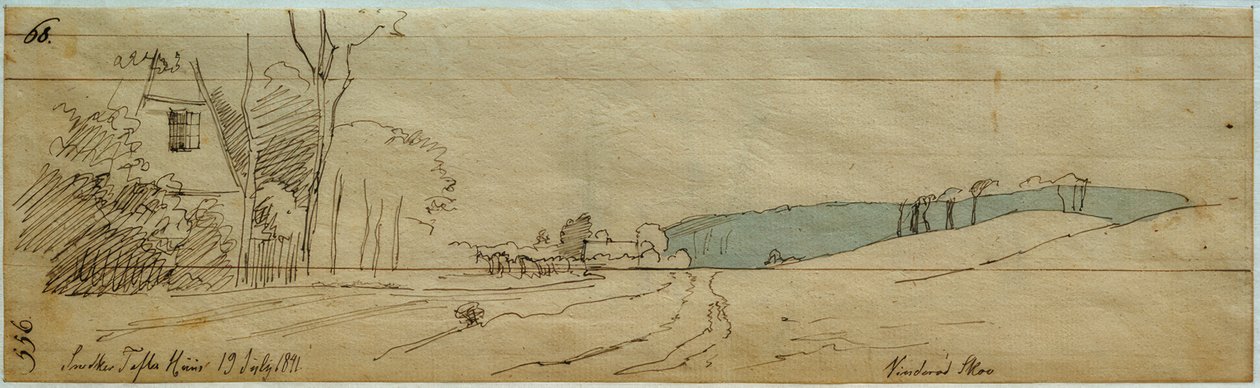 Das Haus des Tischlers Tofte und der Vinderödwald von Johan Thomas Lundbye