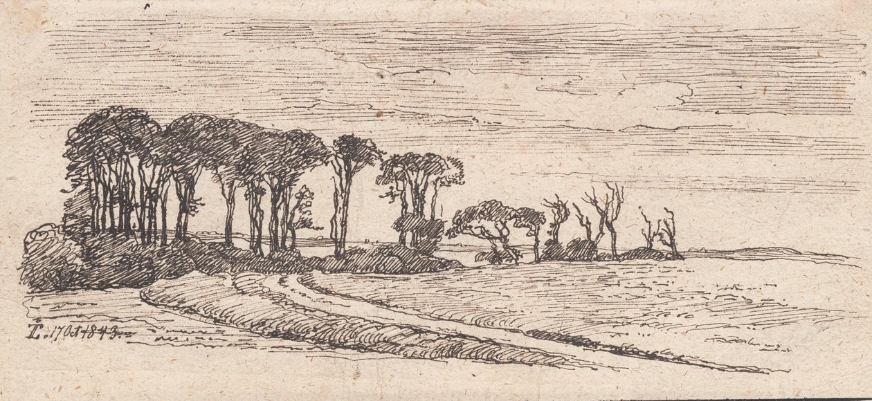 Landschaft mit einer Reihe von Bäumen von Johan Thomas Lundbye