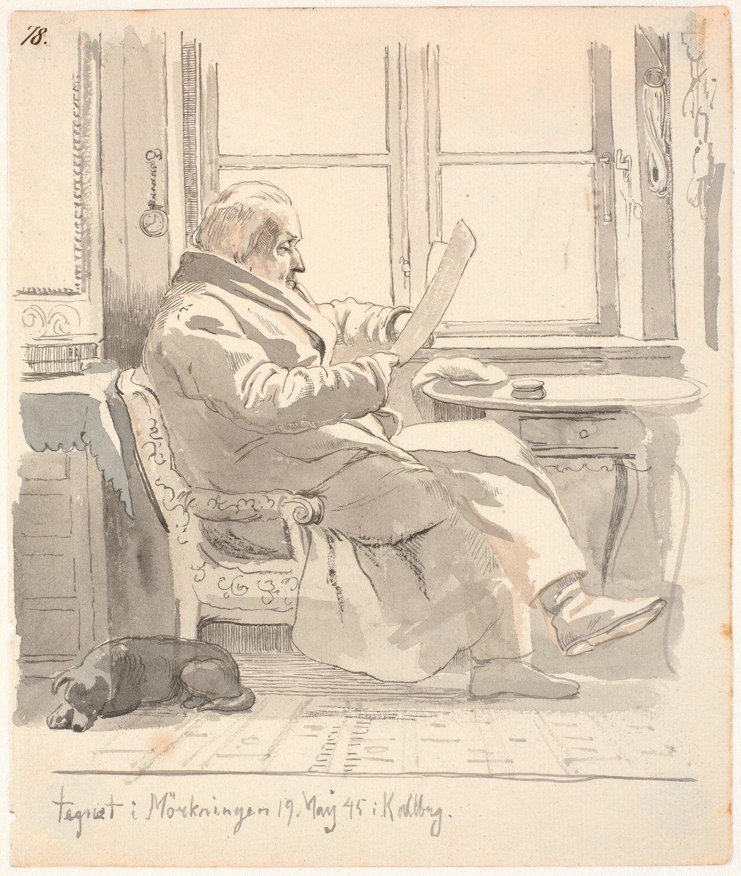 Porträt von J. Th. Lundbyes Großvater, Justizrat und Zollverwalter E. Bonnevie von Johan Thomas Lundbye