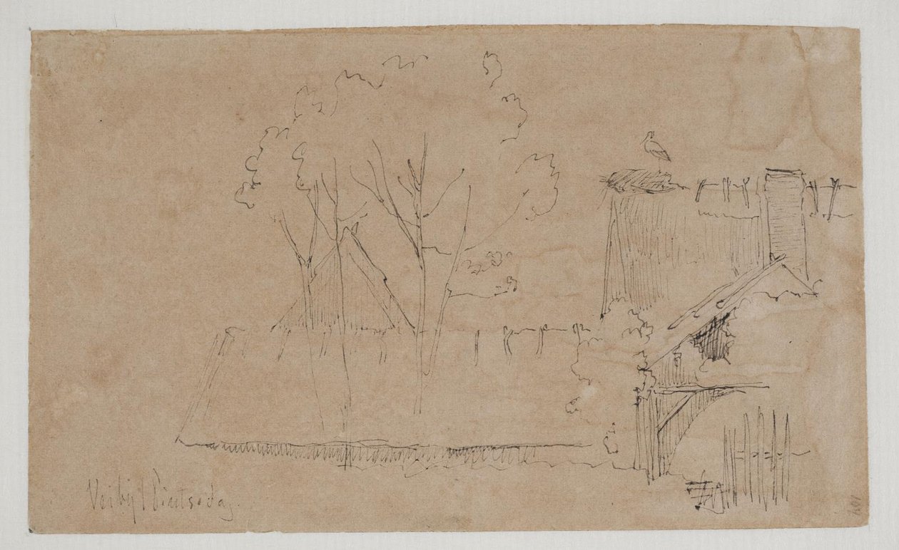 Vejby Pfarrhaus von Süden gesehen von Johan Thomas Lundbye