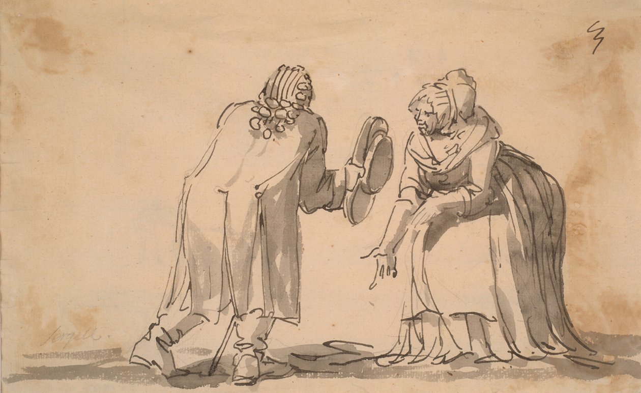Ein Gruß, eine Karikatur von Johan Tobias Sergel