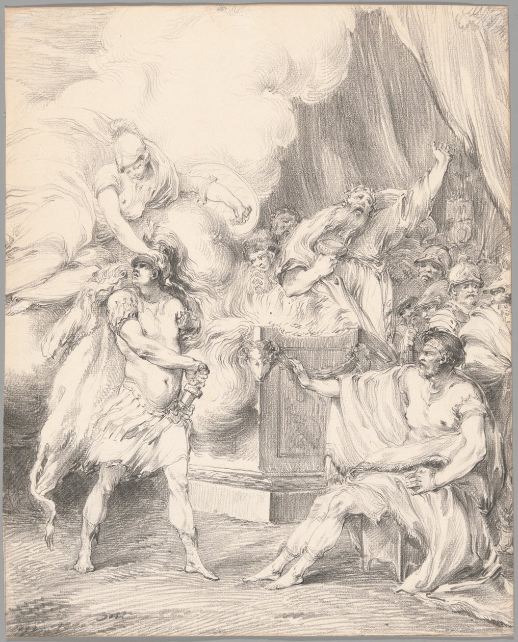 Achilles von Athena im Zelt des Agamemnon zurückgehalten, aus Ilias, Buch I von Johan Tobias Sergel