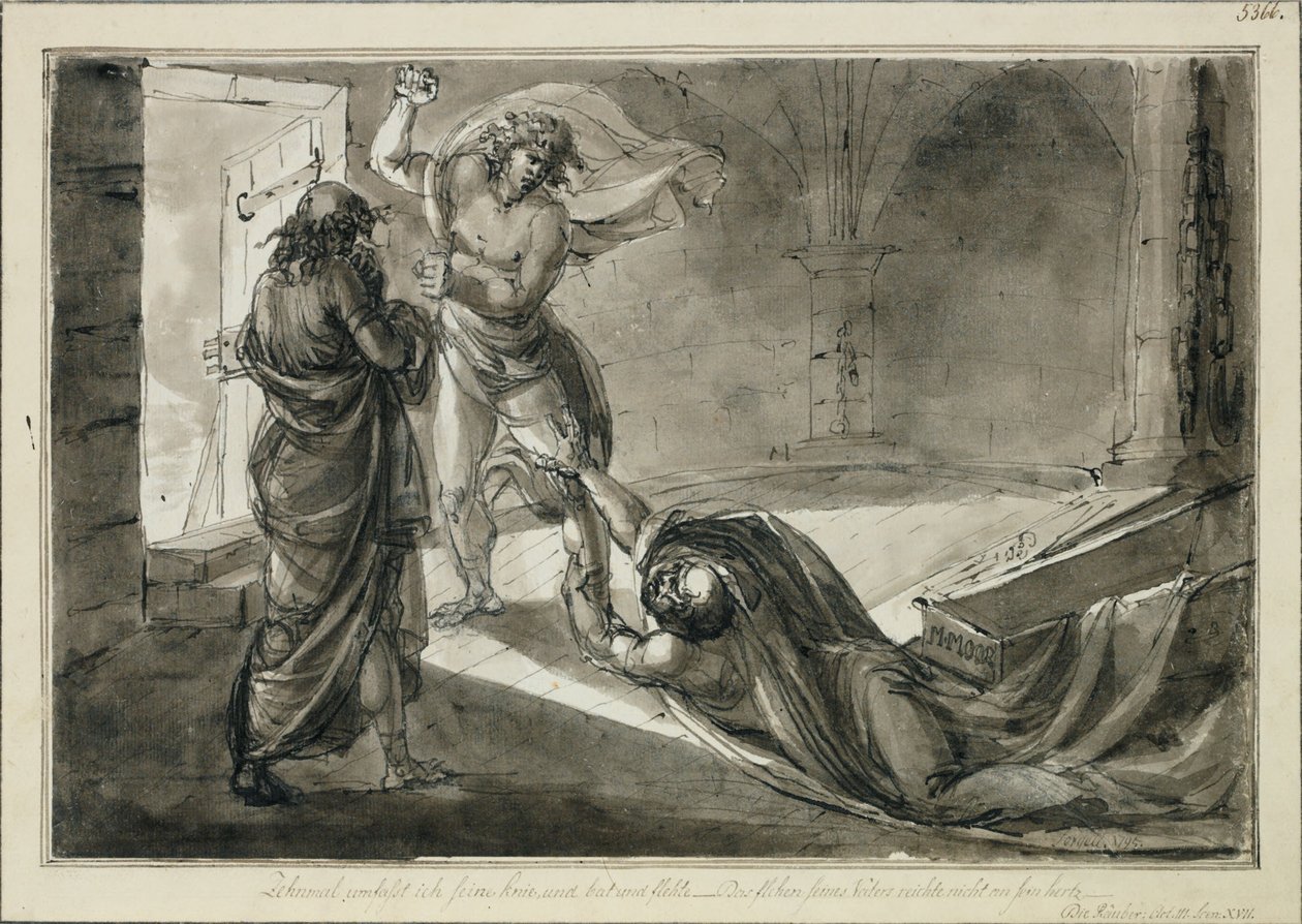Die Räuber, Akt III, Szene XVII von Johan Tobias Sergel