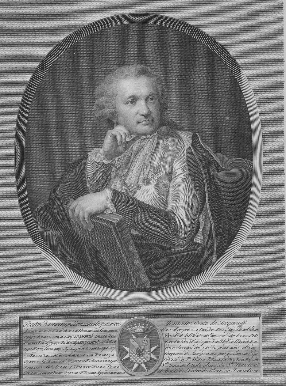 Graf Stroganov, graviert von Ignaz Sebastian Klauber, 1802 von Johann Baptist Edler von Lampi