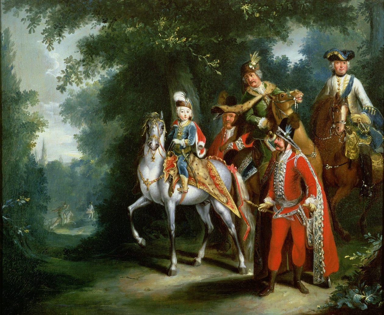 Joseph II., Kaiser von Deutschland (1741-90) lernt im Alter von sechs Jahren reiten, 1748 von Johann Elias Ridinger or Riedinger