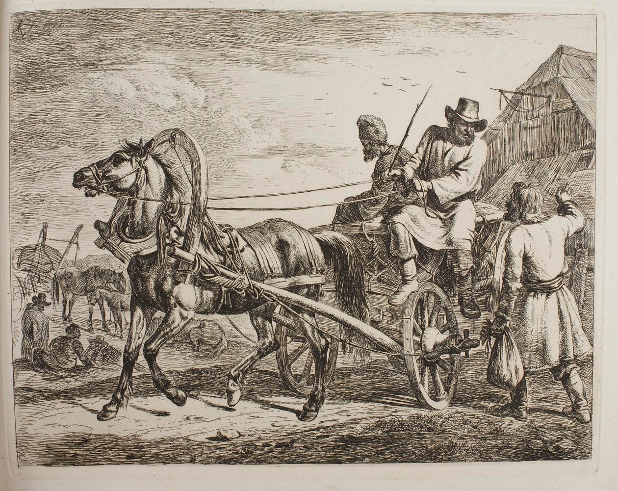 Ein russischer Bauernwagen von Johann Adam Klein
