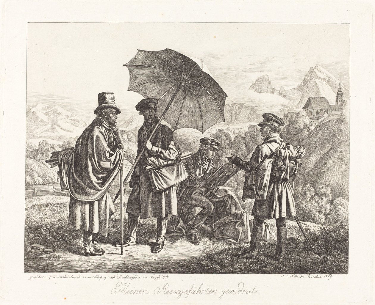 Die Maler auf der Reise von Johann Adam Klein