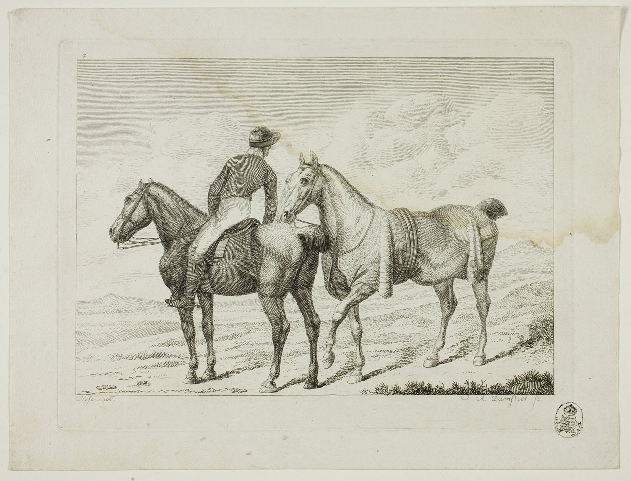 Reitschule und Pferde von Johann Adolph Darnstedt