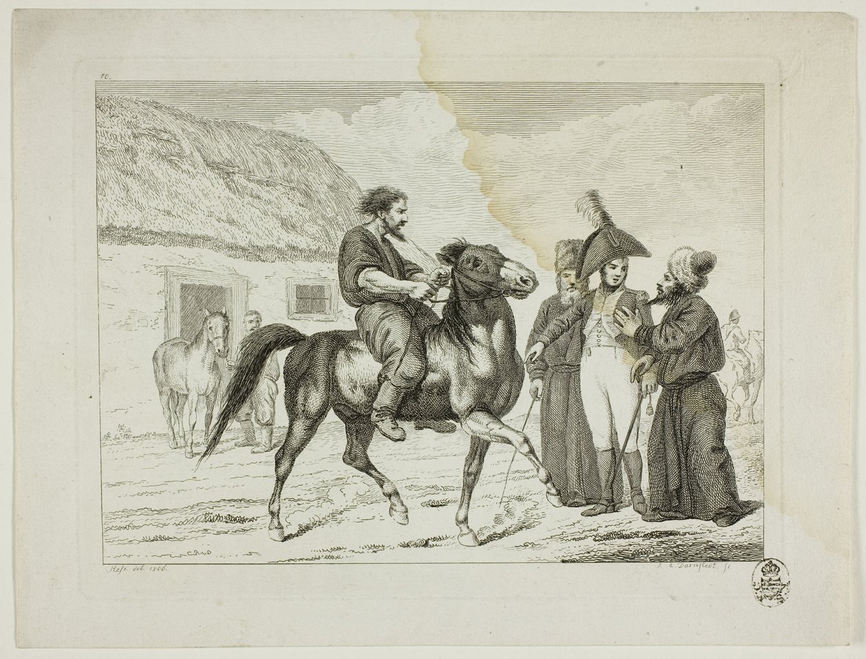 Reitschule und Pferde von Johann Adolph Darnstedt
