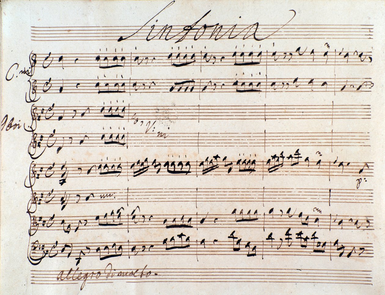 Erste Seite der Partitur von Adriano in Siria von J A Hasse (1752) von Johann Adolph Hasse
