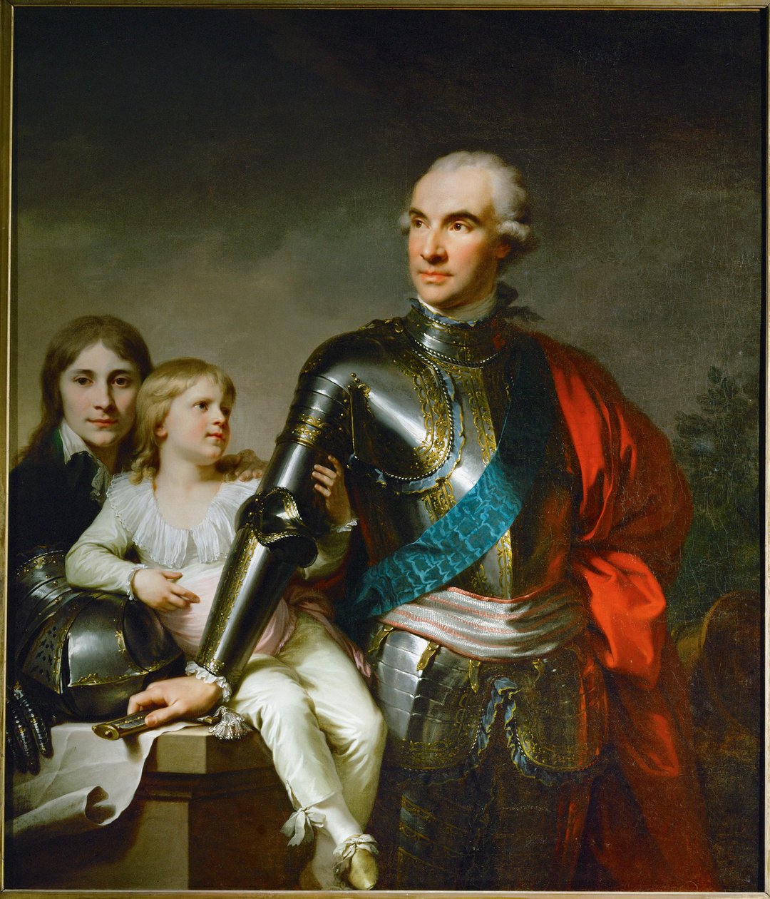 Der Graf Stanislas Felix Potocki und seine zwei Söhne Felix-Georg und Stanislas von Johann Baptist Edler von Lampi