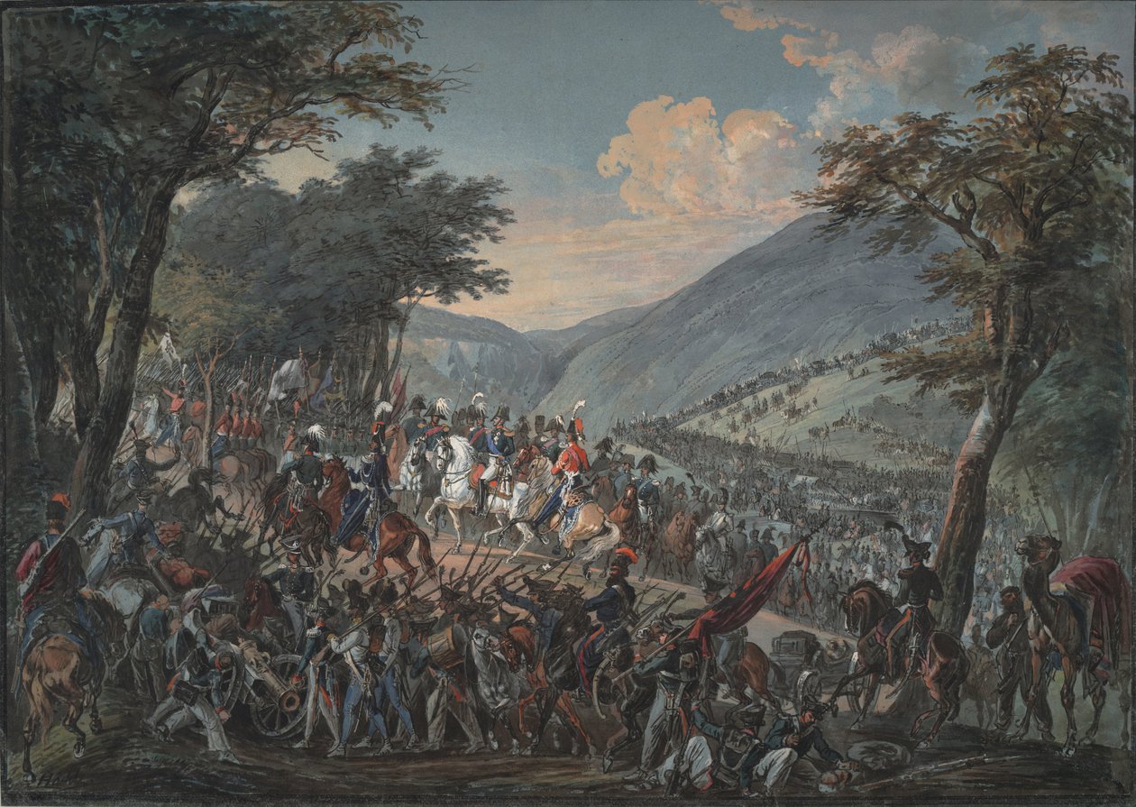 Kaiser Alexander I. und sein Gefolge durchqueren die Vogesen im Juli 1815, 1825 von Johann Baptist Hoechle
