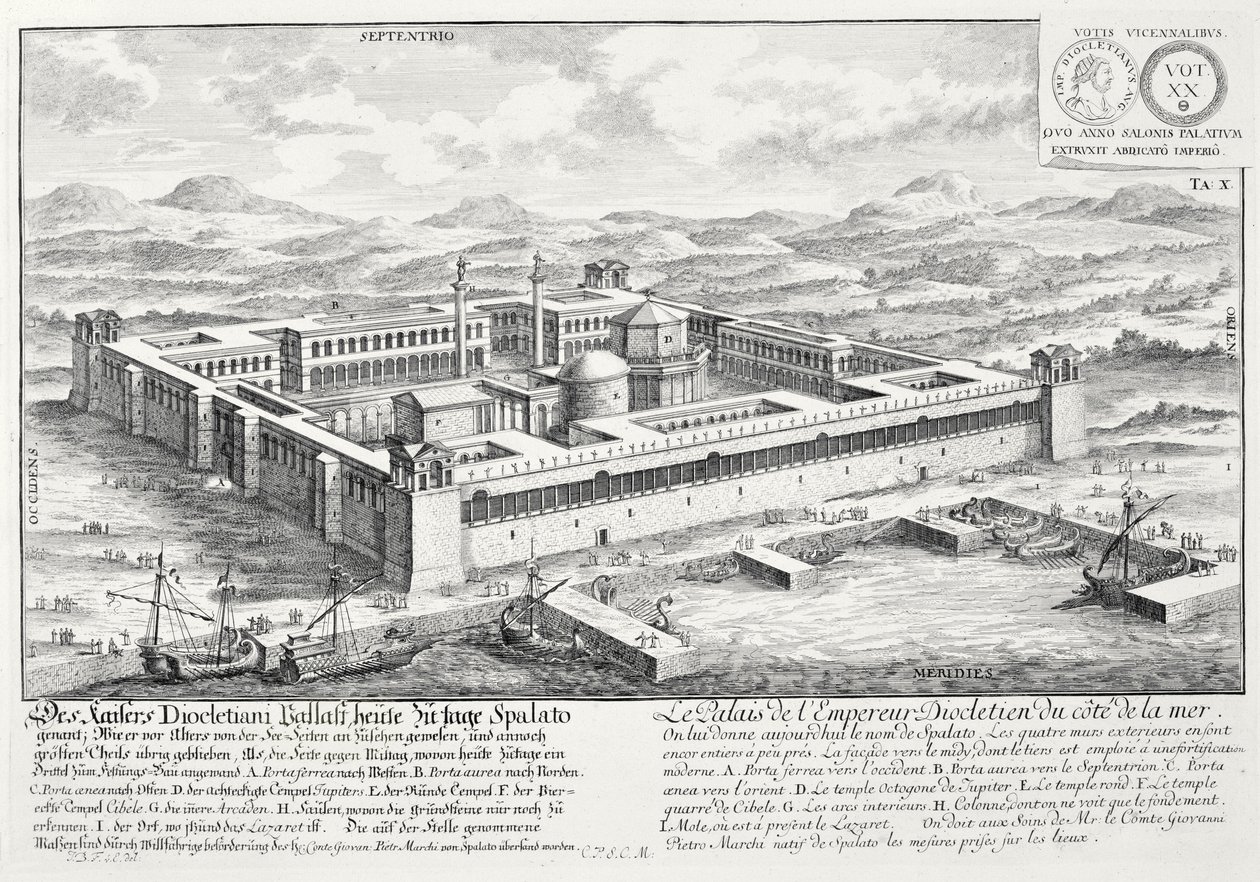 Palast des Diokletian (245-313), Split, Jugoslawien, aus 