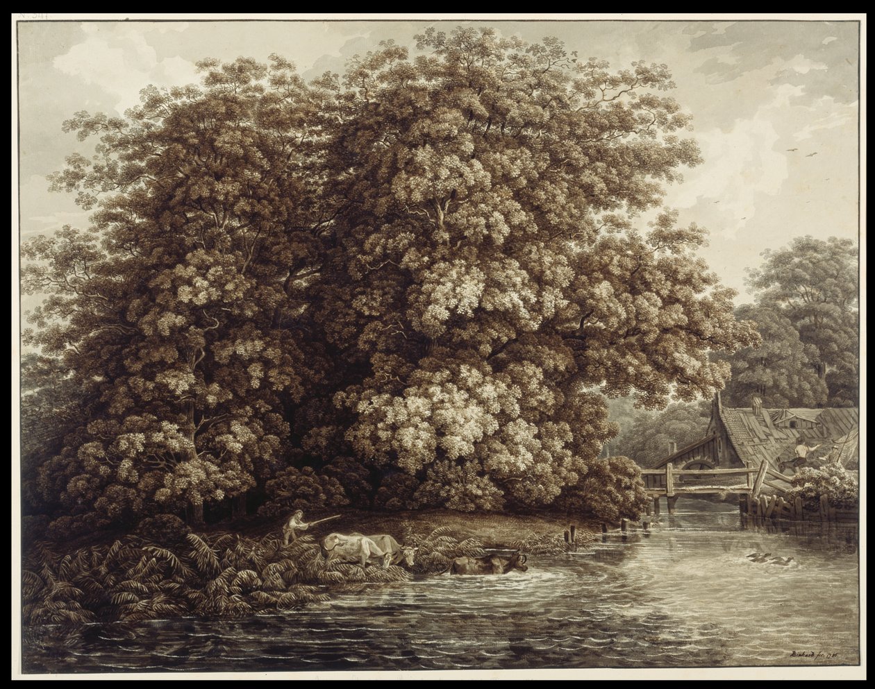 Die Mühle bei den großen Eichen von Johann Christian Reinhart