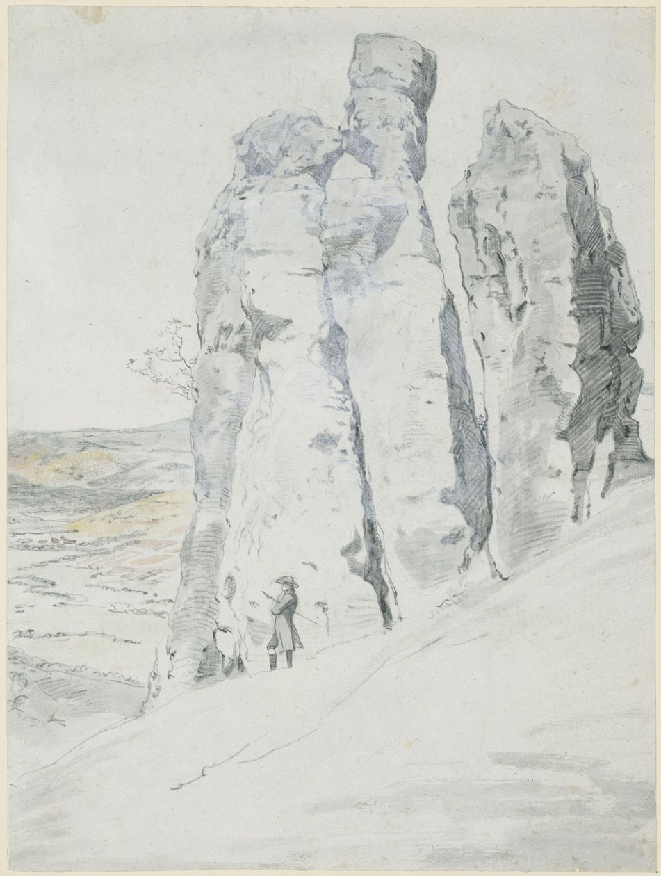 Felspartie "Mönch und Nonne" bei Eisenach in Thüringen von Johann Christian Reinhart