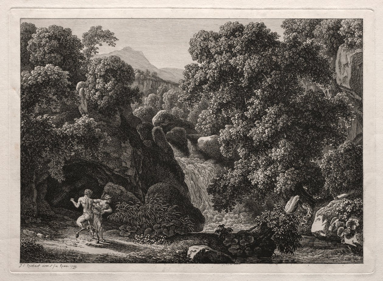Heroische Landschaft: Der Satyr und die Nymphe, 1799 von Johann Christian Reinhart