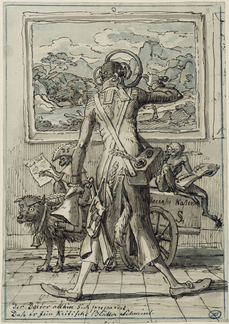 Karikatur auf Dr. Ludwig Schorn in München von Johann Christian Reinhart