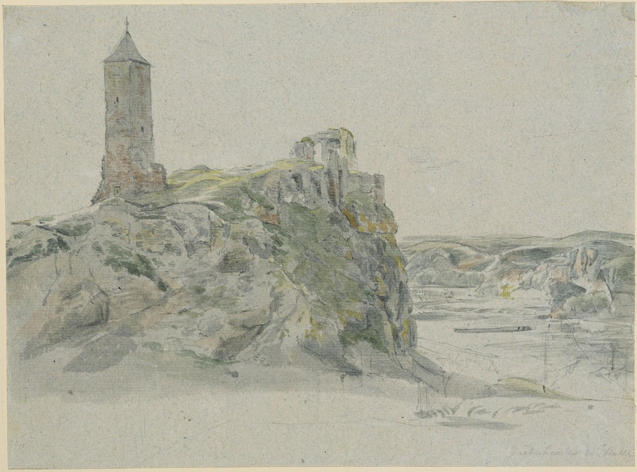 Ruine der Burg Giebichenstein bei Halle an der Saale von Johann Christian Reinhart