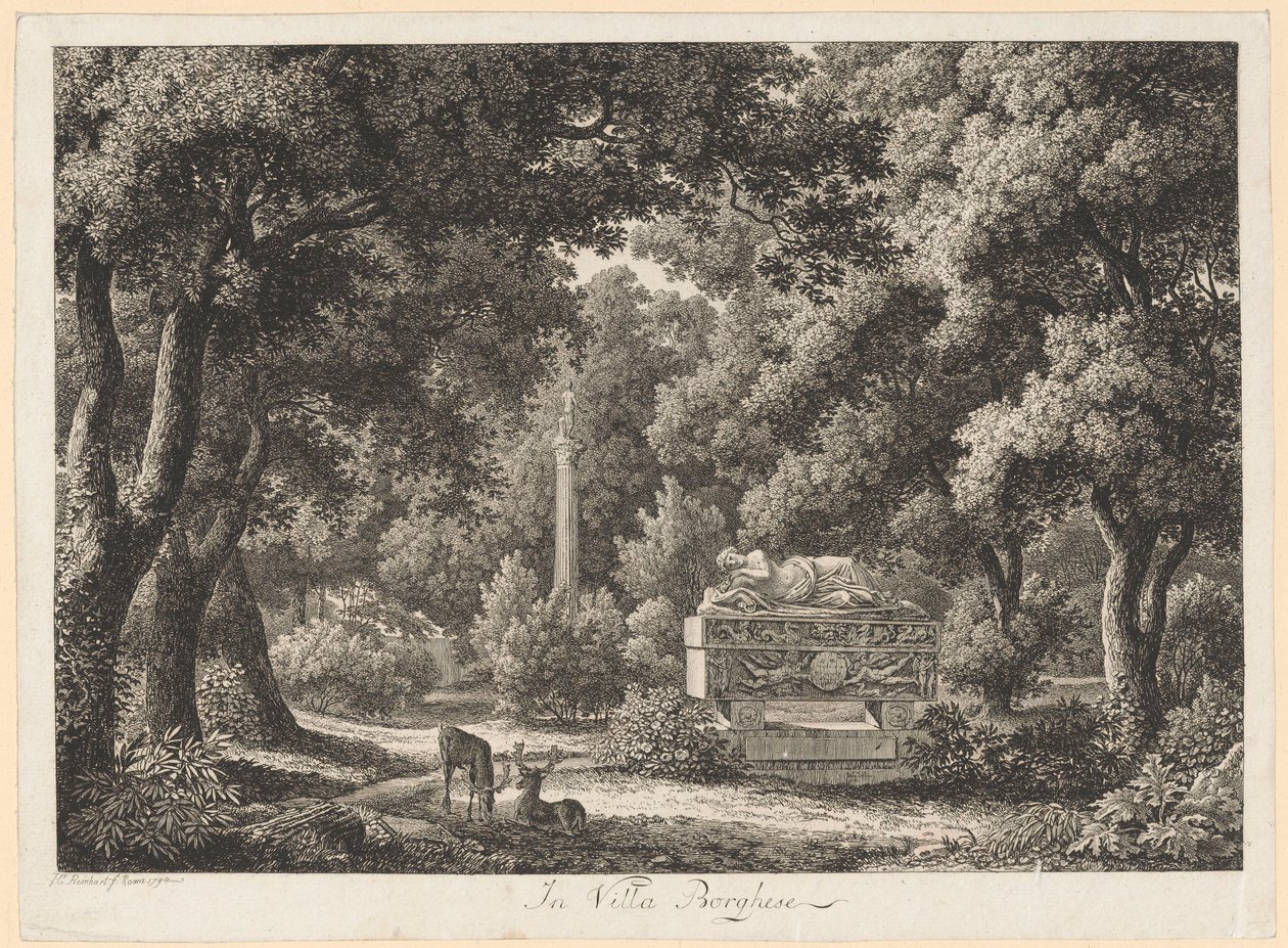 In den Gärten der Villa Borghese von Johann Christian Reinhart