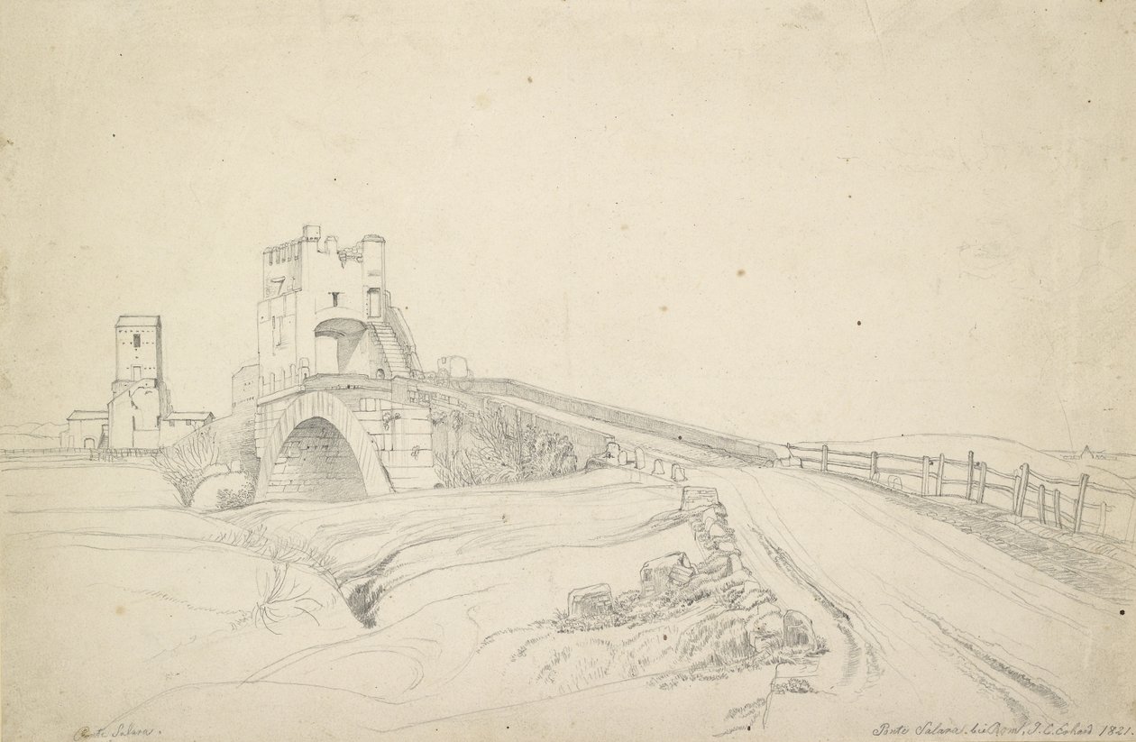 Die Ponte Salario bei Rom, 1821 von Johann Christoph Erhard